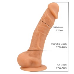 Realistic Penis with Suction Cup and Balls