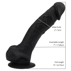 Black Penis with Balls Suction Cup