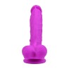 Purple Dildo with Suction Cup and Balls