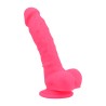 Pink Dildo with Suction Cup and Balls