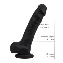 Black Dildo with Balls Suction Cup