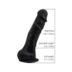 Black Cock with Balls and Suction Cup